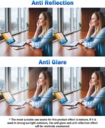 Two transparent F FORITO anti-blue light matte screen protectors for a MacBook Pro 14-inch laptop, shown ready for installati