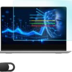 MUBUY-GOL 15.6 inch matte screen protector for laptops, shown applied to a laptop screen, emphasizing eye protection.