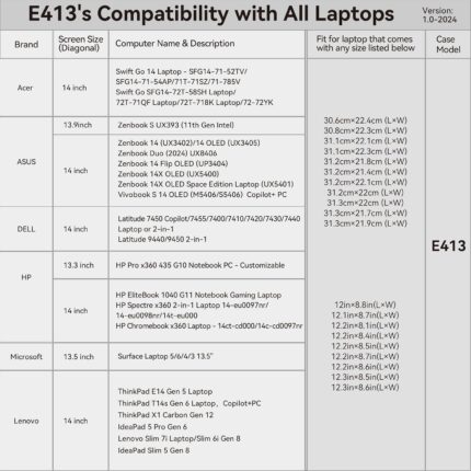Elite-Black Smatree 13.5 inch laptop sleeve with an accessory pocket, designed for Microsoft Surface Laptops.